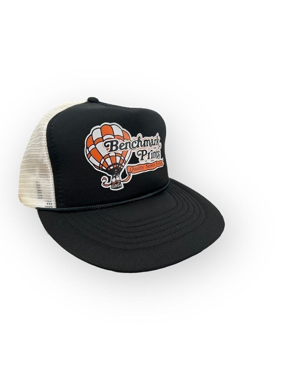 Vintage CAPITAL Trucker Hat Mesh Snapback Black Advertising Retro